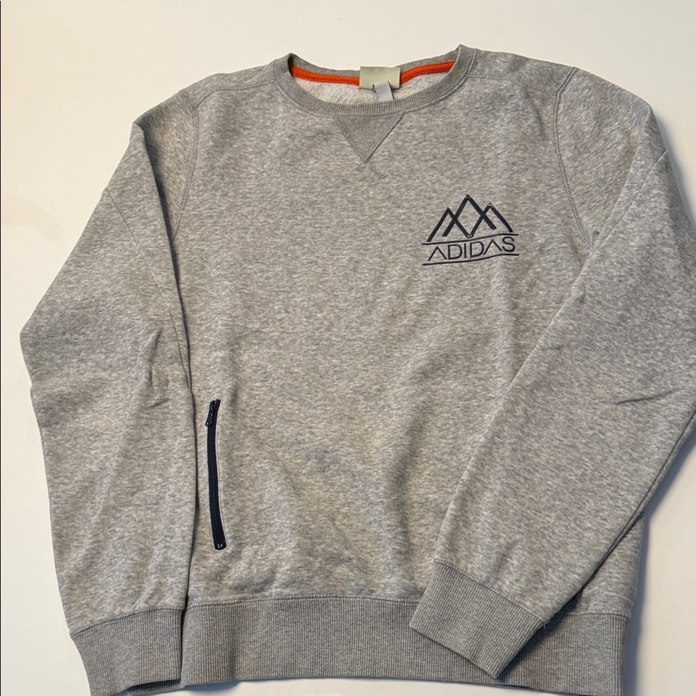 Adidas Men's Gray Crewneck Sweater